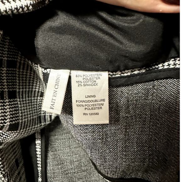 Amanda + Chelsea Plaid One-Button Blazer Size L - Picture 4 of 6